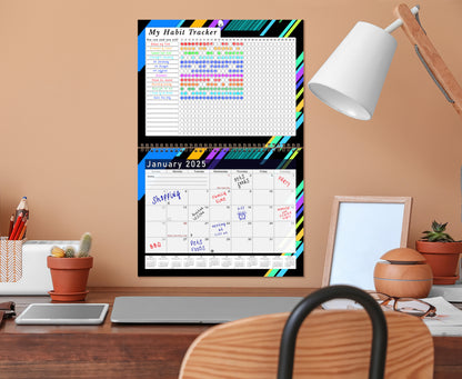 2025 Monthly Desktop/Wall Calendar/Planner - Habit Tracker - (Edition #13)