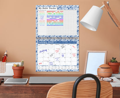 2025 Monthly Desktop/Wall Calendar/Planner - Habit Tracker - (Edition #21)