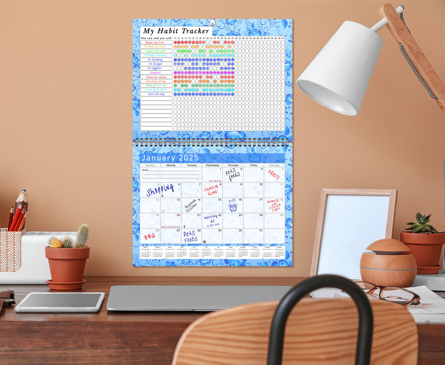 2025 Monthly Desktop/Wall Calendar/Planner - Habit Tracker - (Edition #19)