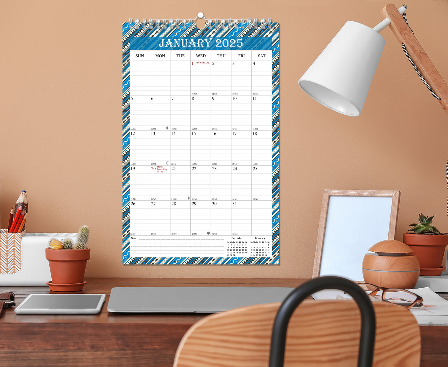 2025 Wall Calendar Spiral-Bound Twin-Wire Binding - 12 Months  11