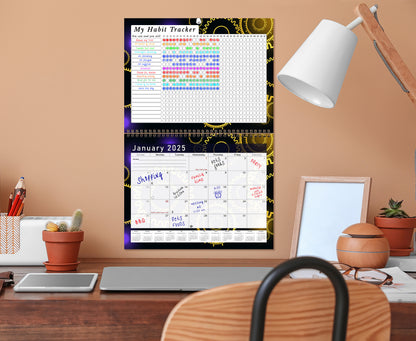 2025 Monthly Desktop/Wall Calendar/Planner - Habit Tracker - (Edition #09)