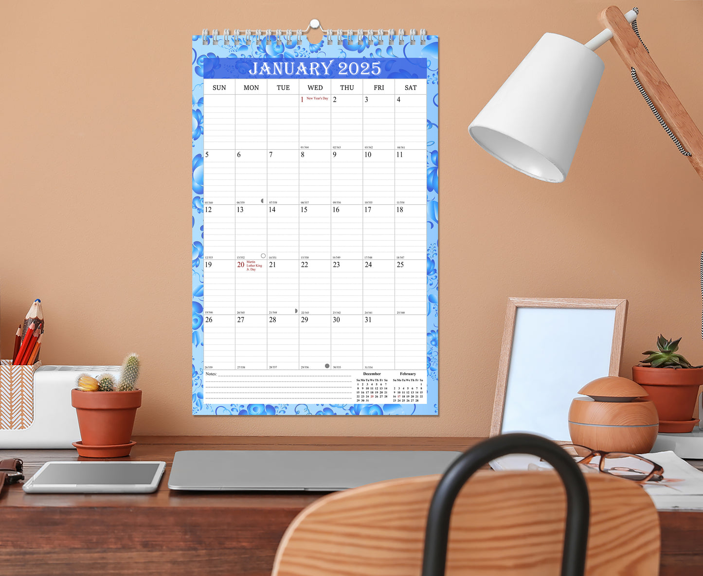 2025 Wall Calendar Spiral-Bound Twin-Wire Binding - 12 Months  15