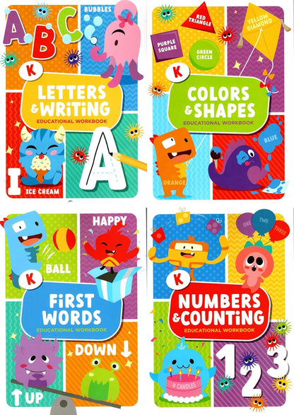 Educational Workbooks Kindergarten - (Set of 4 Books)