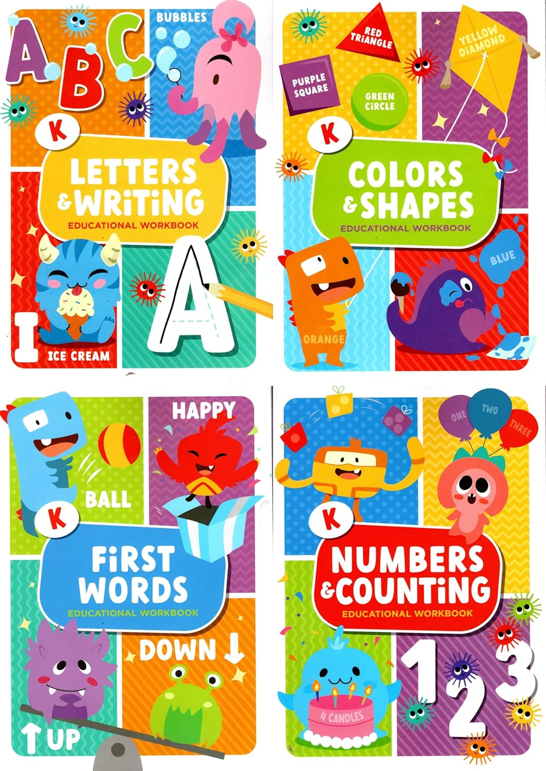 Good Grades Kindergarten Educational Workbooks - Set of 4 Books - v11