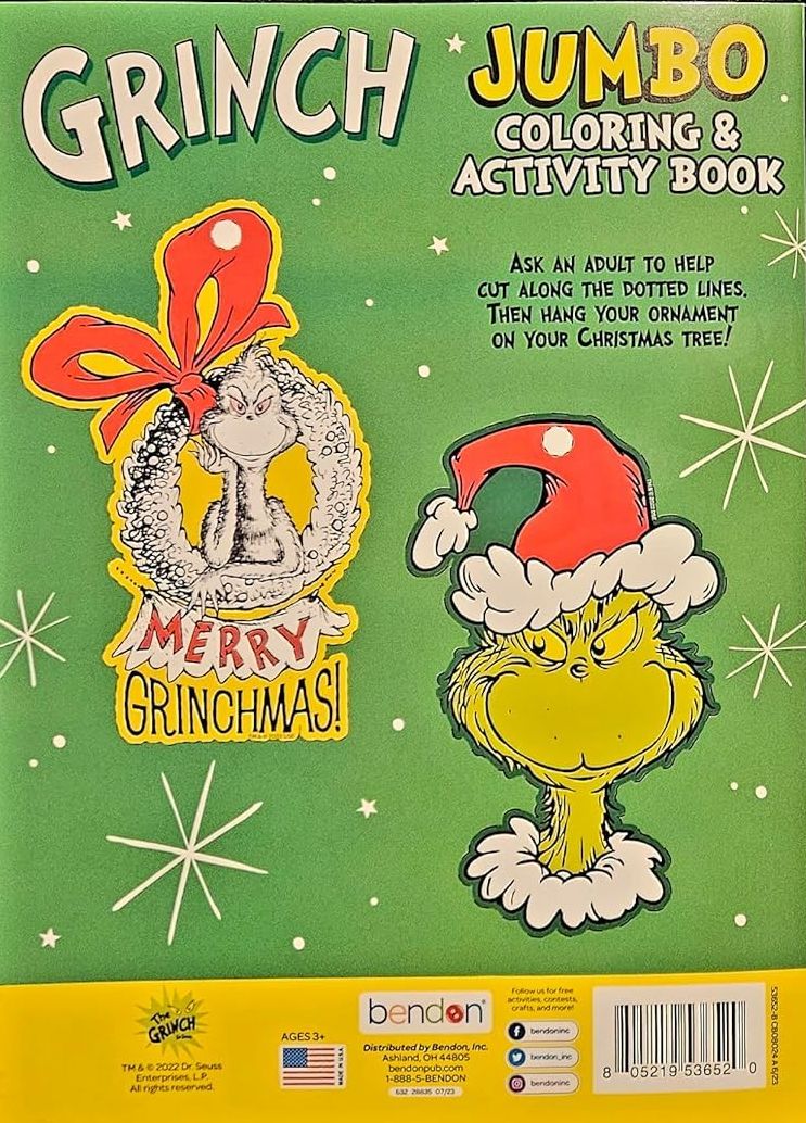 Grinch Holiday Christmas Coloring & Activity Book v4