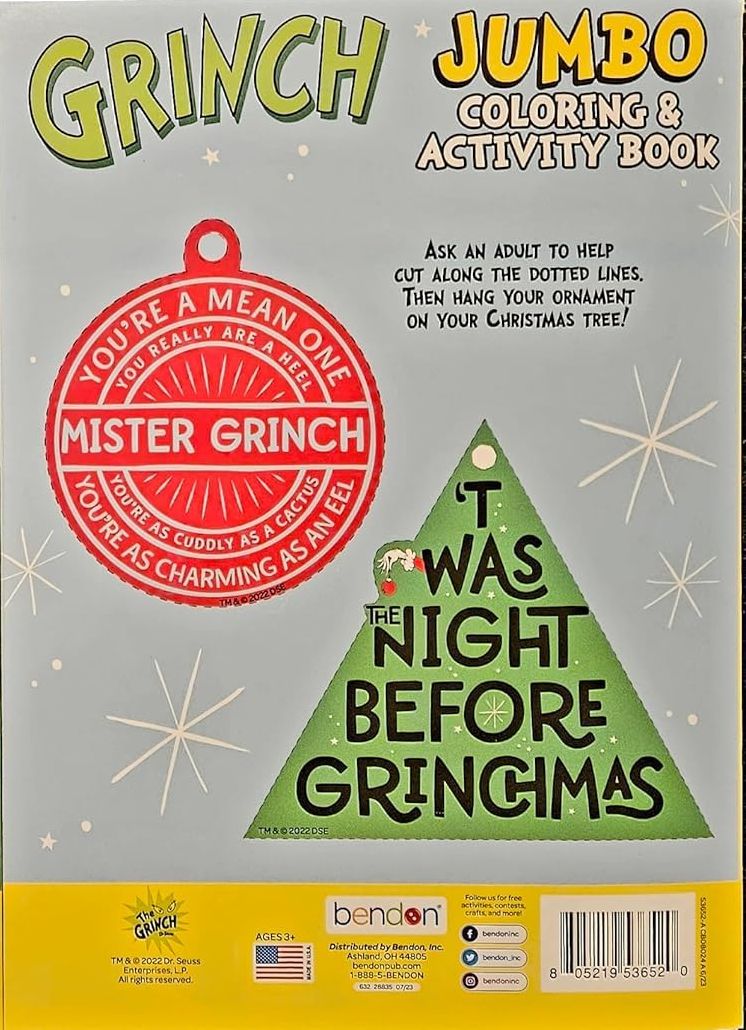 Grinch Holiday Christmas Coloring & Activity Book v5