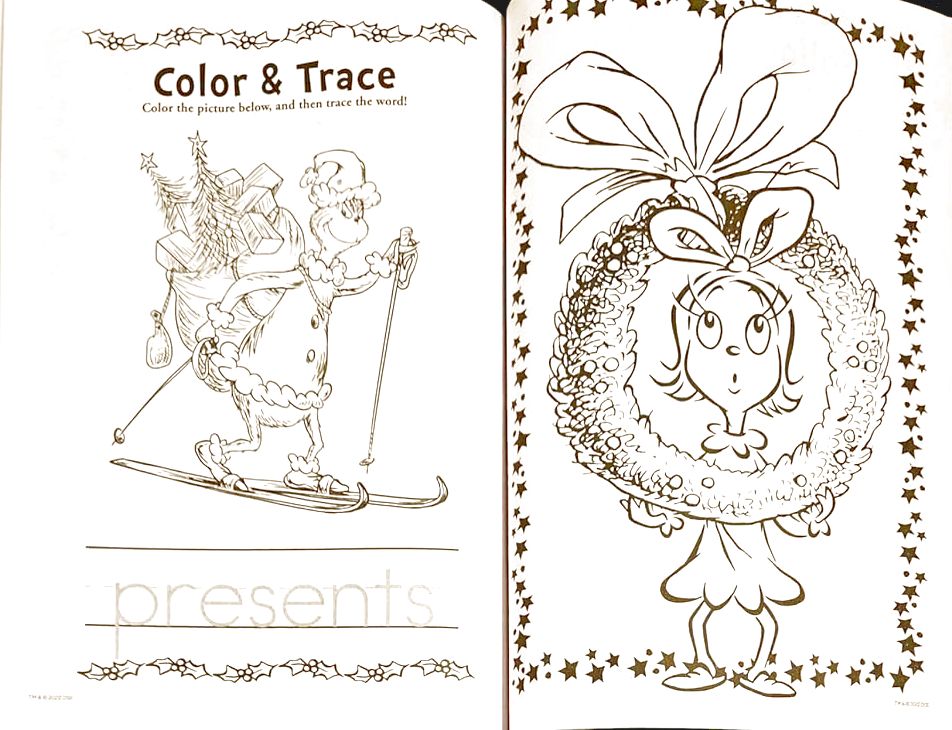 Grinch Holiday Christmas Coloring & Activity Book (Set of 4)