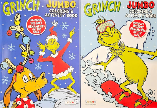 Grinch Holiday Christmas Coloring & Activity Book Set of 2