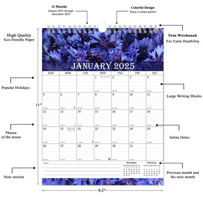 2025 Wall Calendar Spiral-Bound Twin-Wire Binding - 12 Months  04