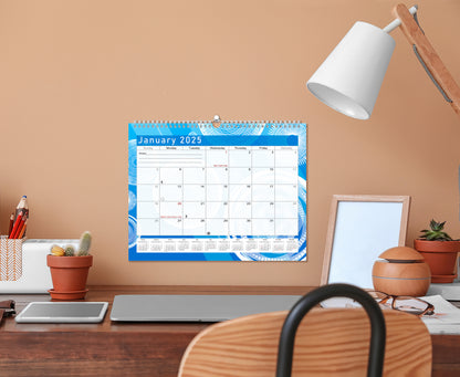 2024-2025 Monthly Spiral-Bound Wall / Desk Calendar - Desktop / Wall Blotter Calendar / Planner - (Edition #02)