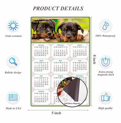 2025 Magnetic Calendar - Today is My Lucky Day (Fade, Tear, and Water Resistant)- Dogs Themed 04