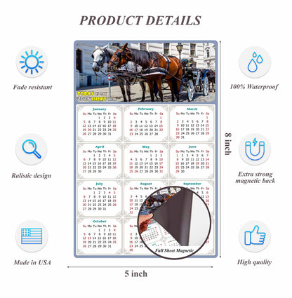 2025 Magnetic Calendar - Calendar Magnets - Today is my Lucky Day - (Fade, Tear, and Water Resistant) - Horses Themed 018