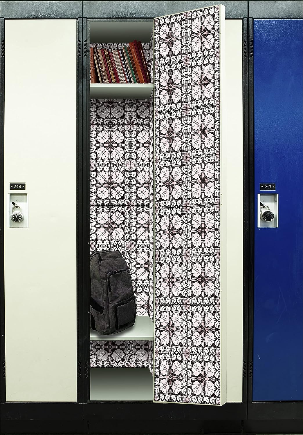 PELICAN INDUSTRIAL Deluxe School Locker Magnetic Wallpaper (Full Sheet Magnetic) - Full Cover Standard Half Lockers Pack of 12 Sheets - (Geometric vr54)