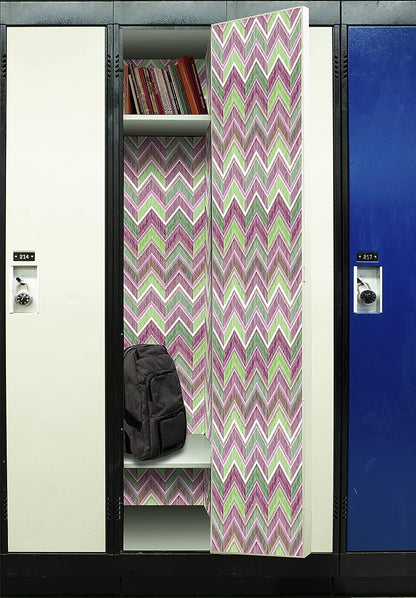 PELICAN INDUSTRIAL Deluxe School Locker Magnetic Wallpaper (Full Sheet Magnetic) - Full Cover Standard Half Lockers Pack of 12 Sheets - (Chevron vr58)