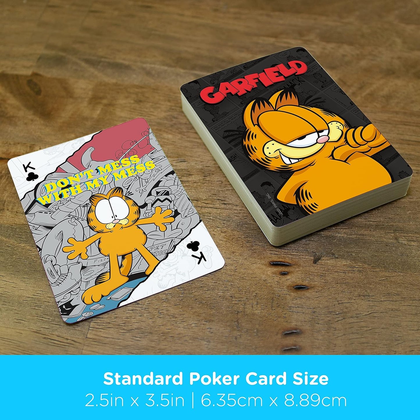 AQUARIUS Garfield Playing Cards - Garfield Themed Deck of Cards (Set of 2)