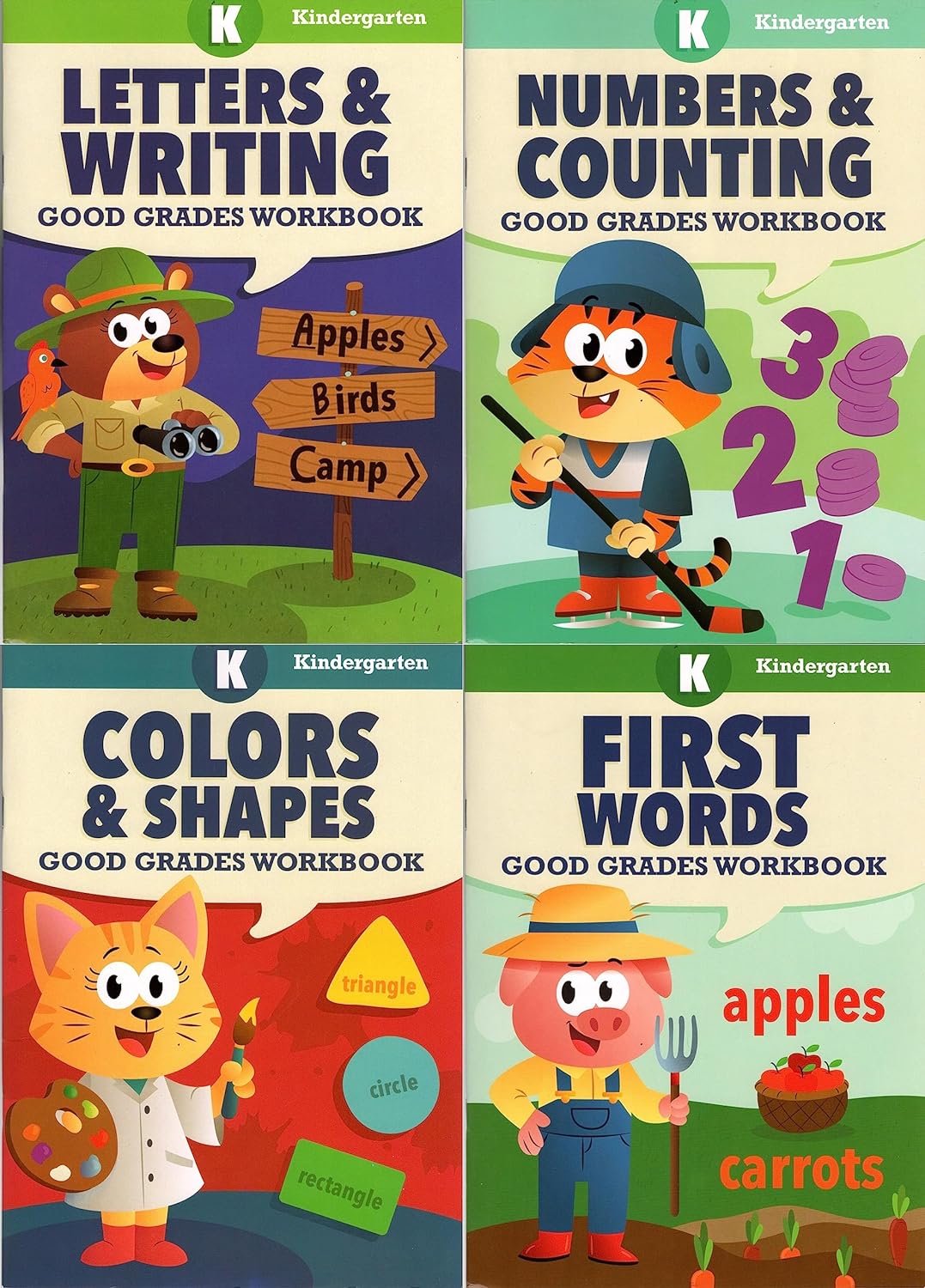 Educational Workbooks Kindergarten - (Set of 4 Books)