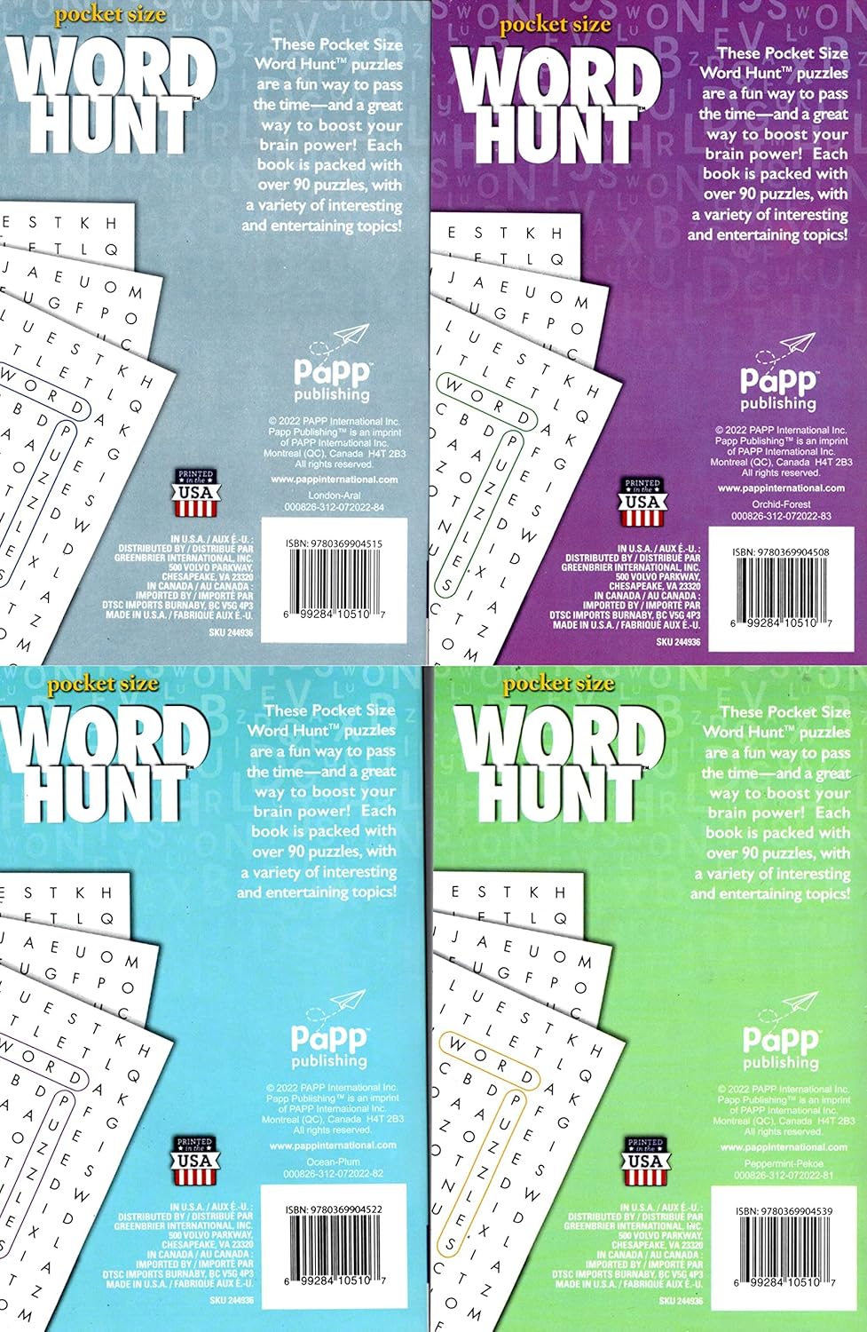 Large Print Word Hunt - All New Puzzles - (Pocket Size) - Vol.81-84