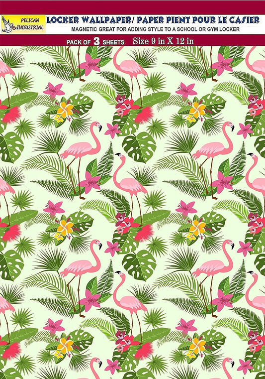 PELICAN INDUSTRIAL Magnetic Locker Wallpaper (Full Sheet Magnetic) - Trimmable, Easy Install, Remove & Reuse - (Tropical Leaves) - Pack of 3 Sheets (vb032)