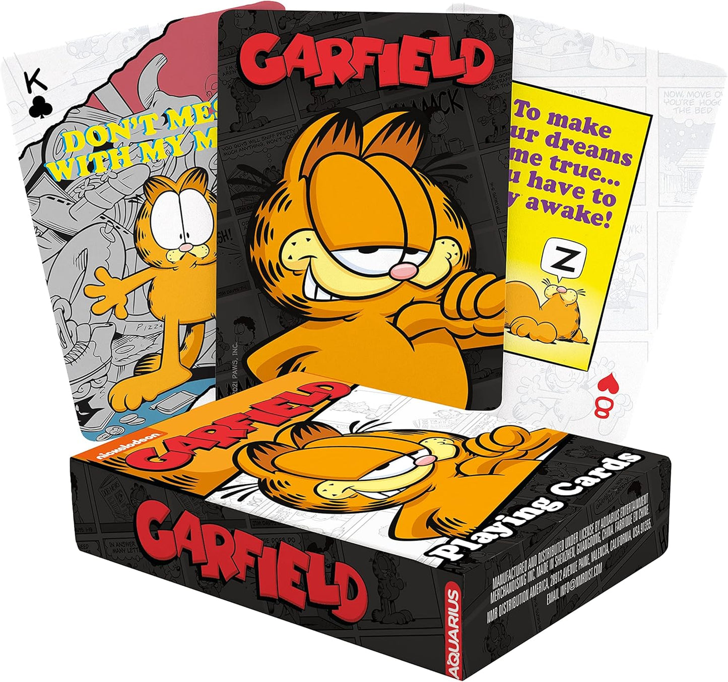 AQUARIUS Garfield Playing Cards - Garfield Themed Deck of Cards (Set of 2)