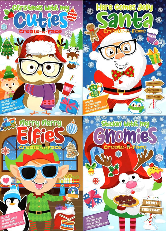 Christmas sticker activities - (Santa, Cuties, Elfie, Gnomes) Stickers Books