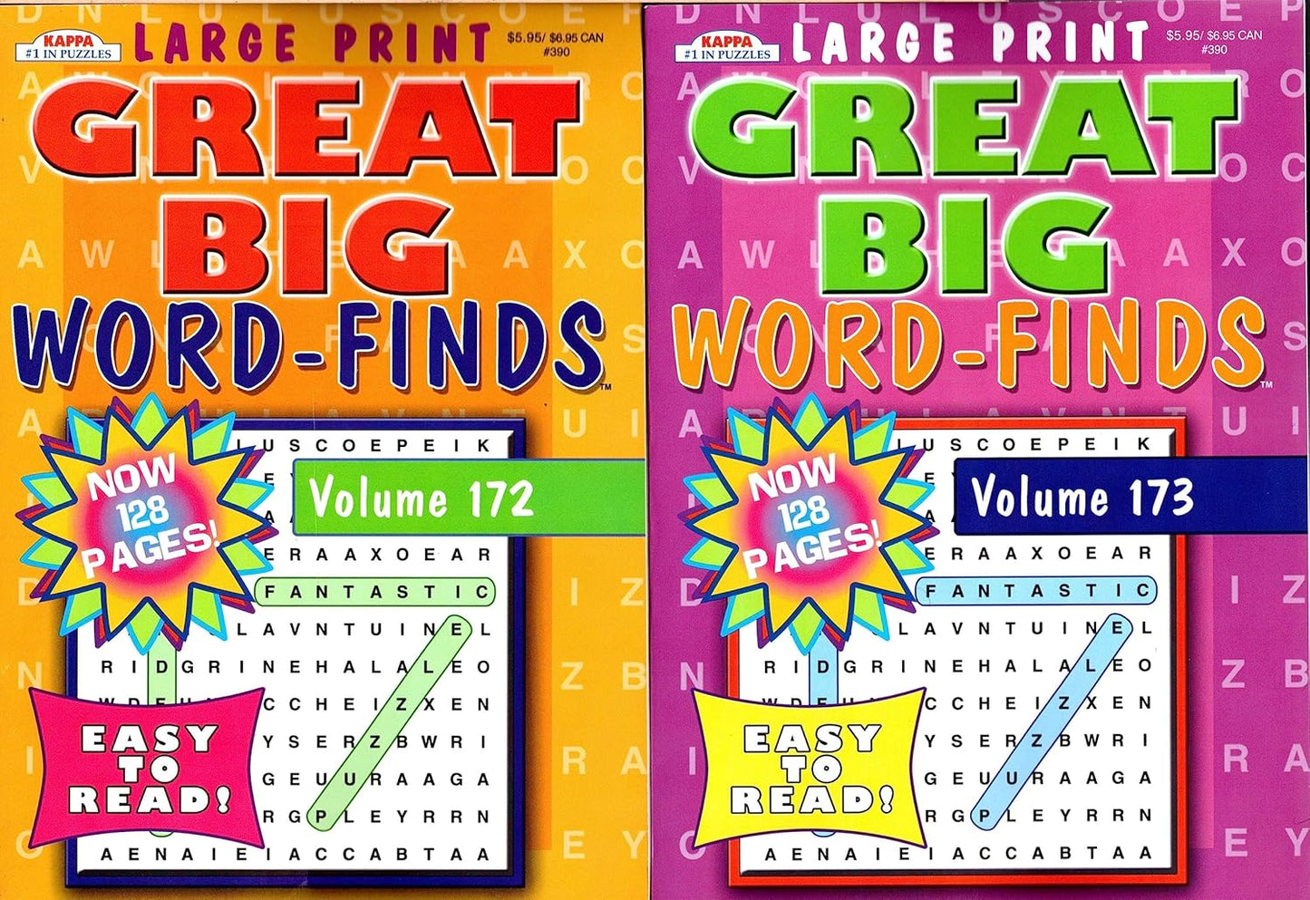 Large Print Great Big Word - Finds (All New Puzzles) - Vol.172 - 173 Now 128 Pages (Set of 2 books)