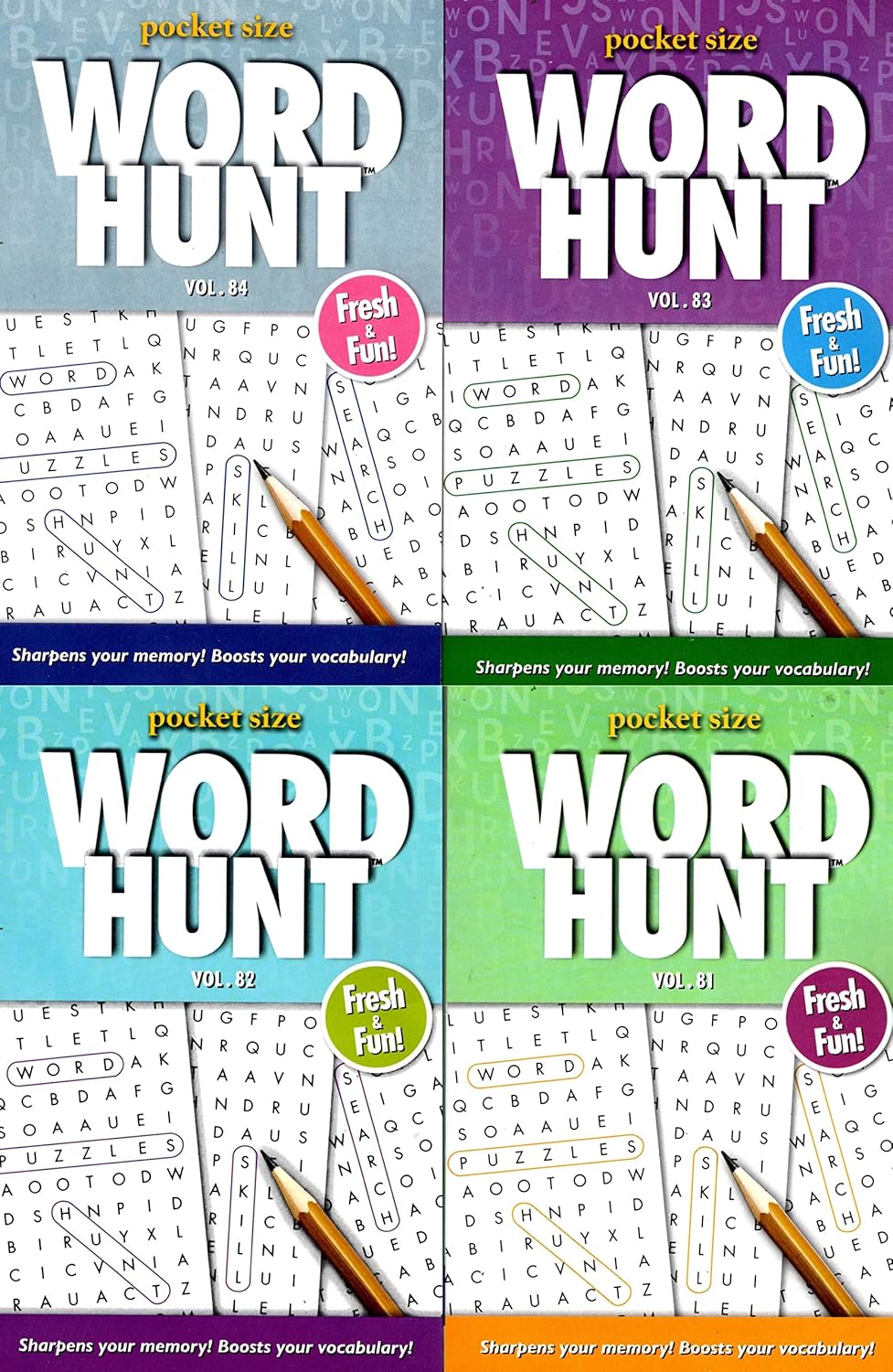 Large Print Word Hunt - All New Puzzles - (Pocket Size) - Vol.81-84