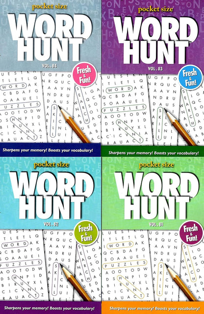 Large Print Word Hunt - All New Puzzles - (Pocket Size) - Vol.81-84