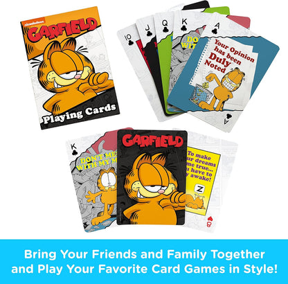 AQUARIUS Garfield Playing Cards - Garfield Themed Deck of Cards (Set of 2)