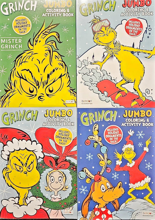 Grinch Holiday Christmas Coloring & Activity Book (Set of 4)