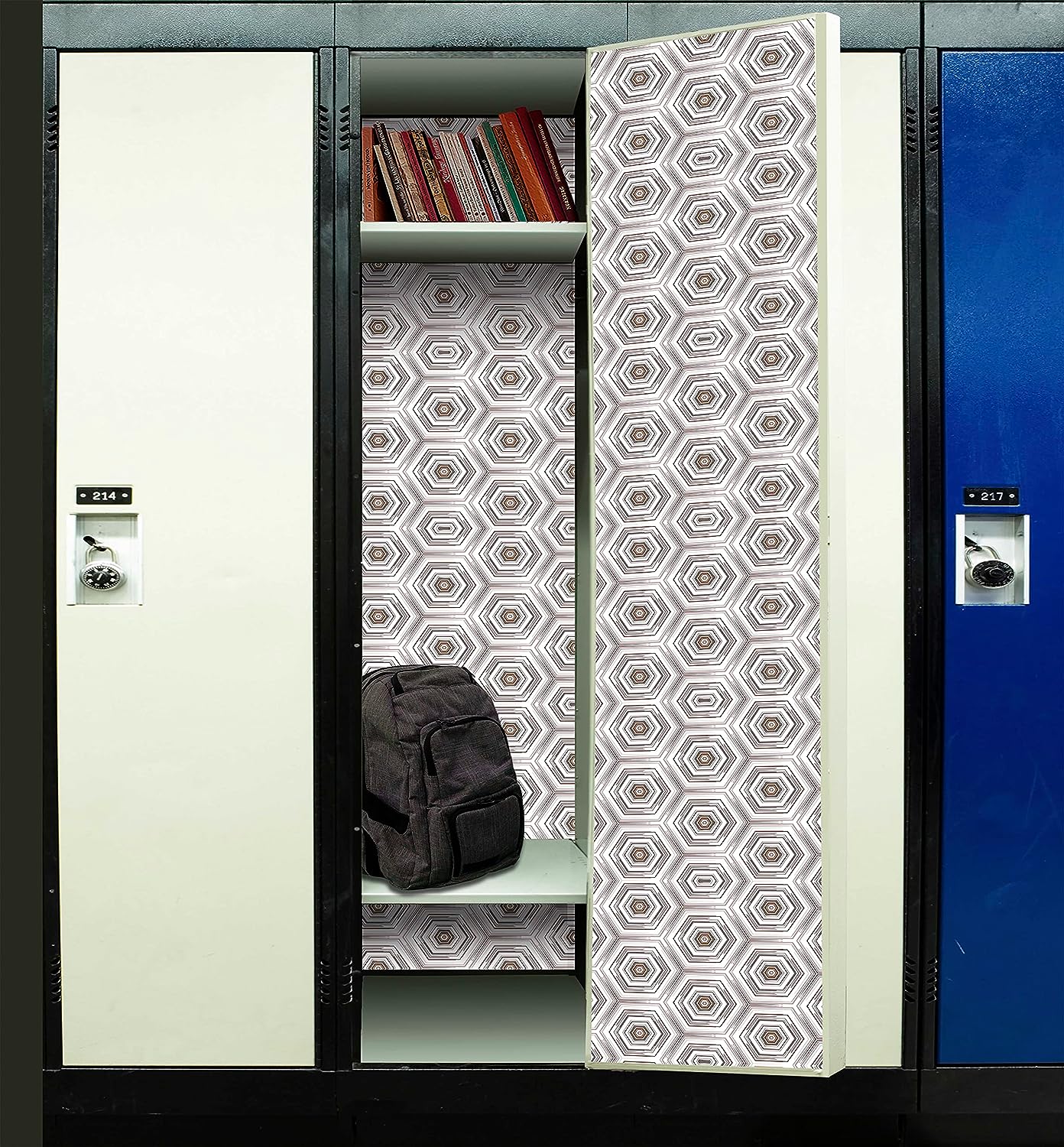 PELICAN INDUSTRIAL Magnetic Locker Wallpaper (Full Sheet Magnetic) - Trimmable, Easy Install, Remove & Reuse - Pack of 3 Sheets - Geometric Pattern (vb038)