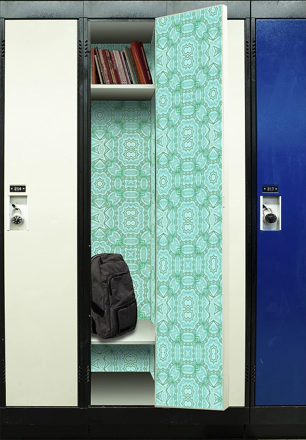 Deluxe School Locker Magnetic Wallpaper  Full Cover Standard Half Lockers Pack of 12 Sheets - (Abstract Green vr41)