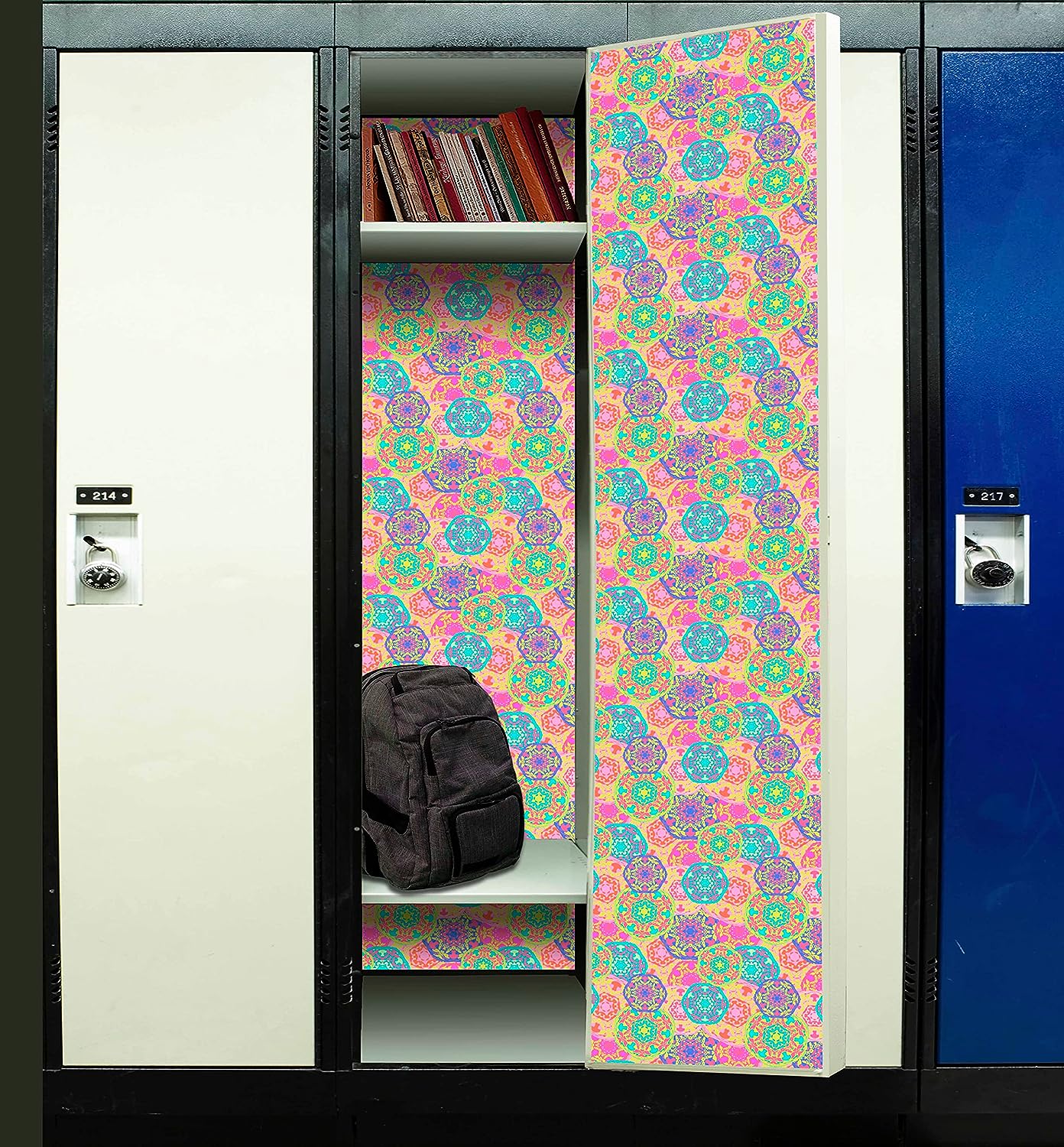 PELICAN INDUSTRIAL Magnetic Locker Wallpaper (Full Sheet Magnetic) - Trimmable, Easy Install, Remove & Reuse - Pack of 3 Sheets - Geometric vb023