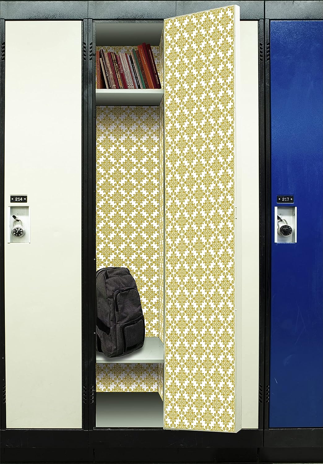 PELICAN INDUSTRIAL Deluxe School Locker Magnetic Wallpaper (Full Sheet Magnetic) - Full Cover Standard Half Lockers Pack of 12 Sheets - (Geometric vr65)