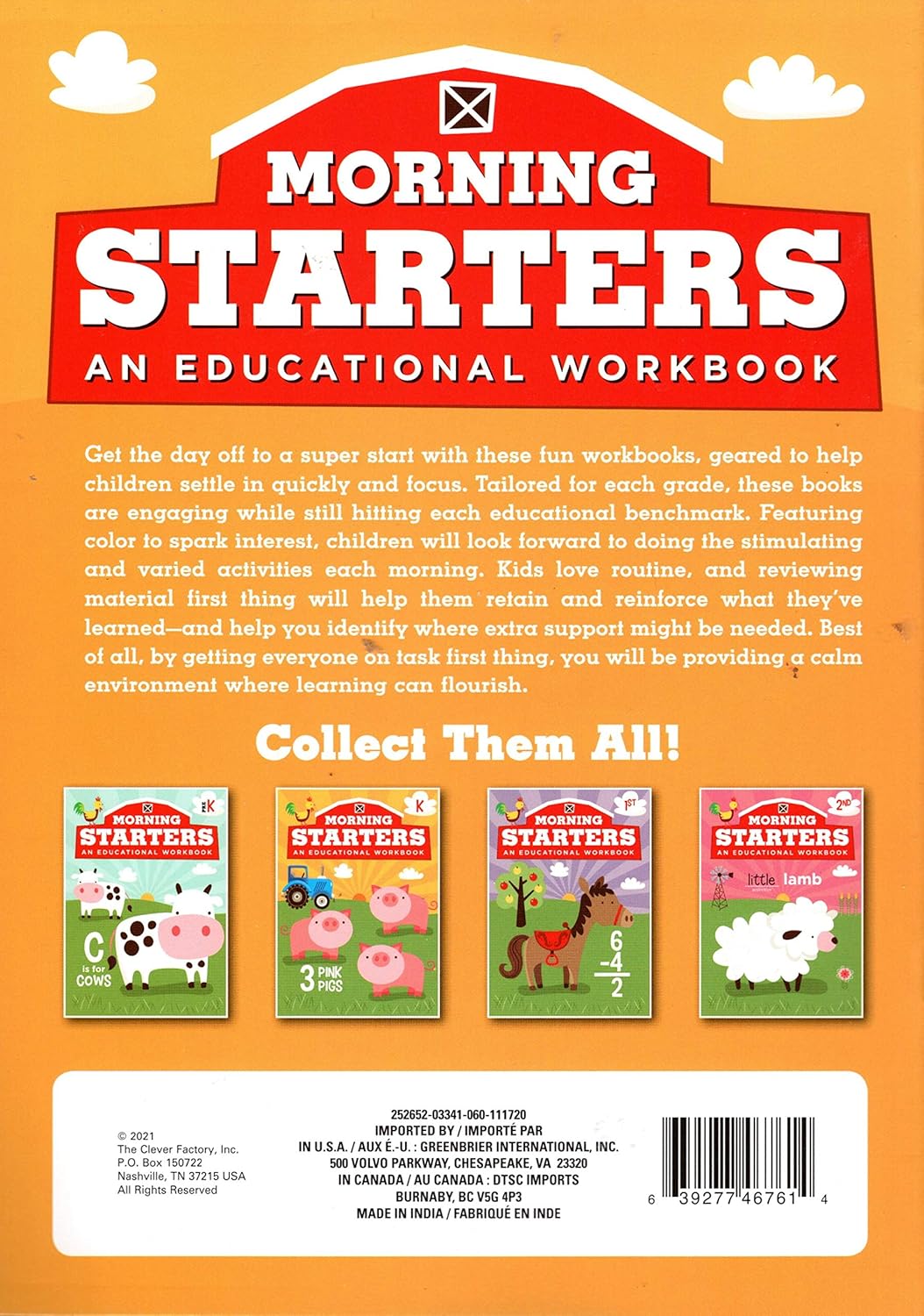 PRE-K Morning Starters Educational Workbooks -v3