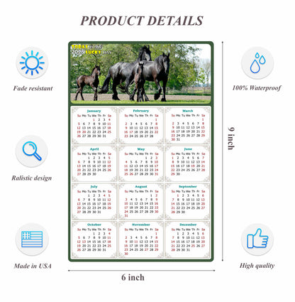 2025 Peel & Stick Calendar - Today is my Lucky Day Removable - Horses 05 (9"x 6")