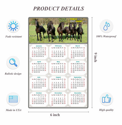 2025 Peel & Stick Calendar - Today is my Lucky Day Removable - Horses 06 (9"x 6")