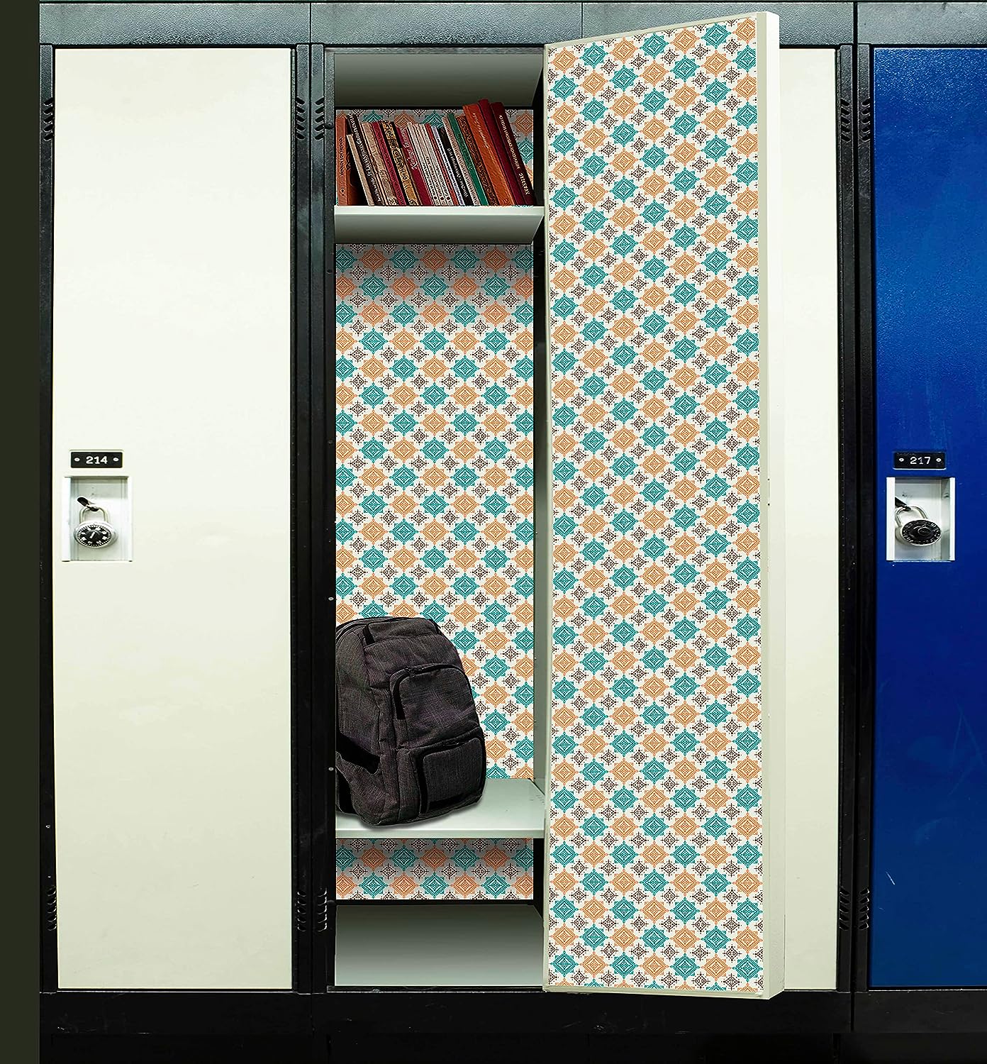 PELICAN INDUSTRIAL Magnetic Locker Wallpaper (Full Sheet Magnetic) - Trimmable, Easy Install, Remove & Reuse - Pack of 3 Sheets - Geometric vb022