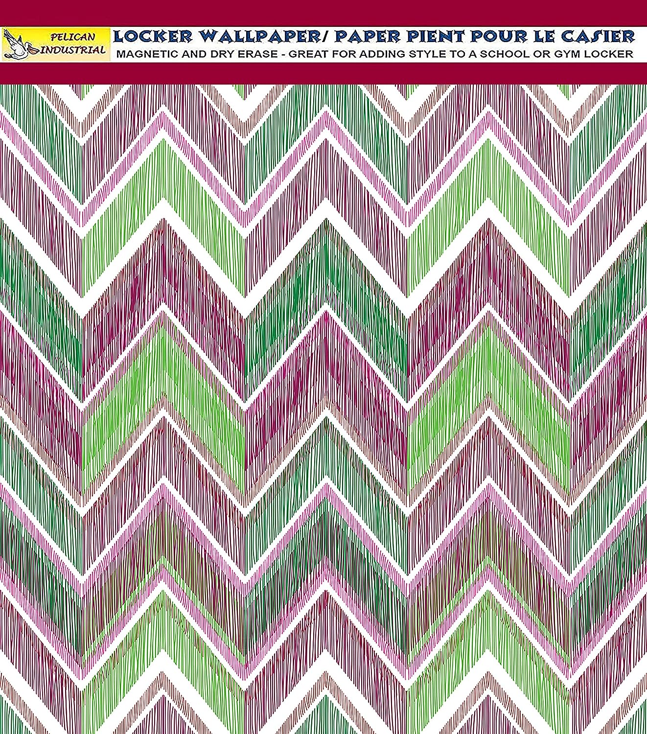 PELICAN INDUSTRIAL Deluxe School Locker Magnetic Wallpaper (Full Sheet Magnetic) - Full Cover Standard Half Lockers Pack of 12 Sheets - (Chevron vr58)