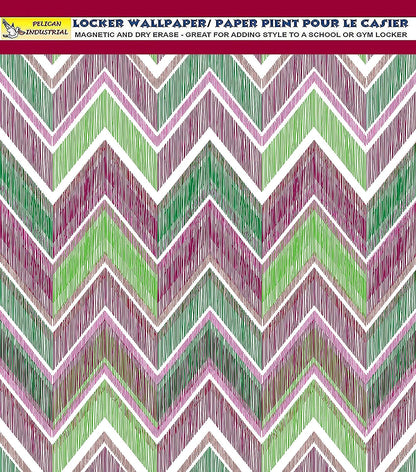 PELICAN INDUSTRIAL Deluxe School Locker Magnetic Wallpaper (Full Sheet Magnetic) - Full Cover Standard Half Lockers Pack of 12 Sheets - (Chevron vr58)