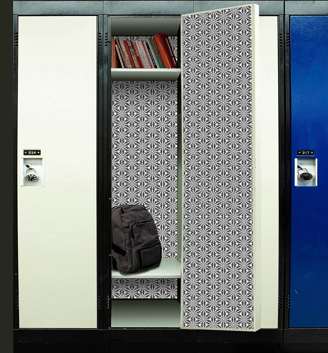 PELICAN INDUSTRIAL Magnetic Locker Wallpaper (Full Sheet Magnetic) - Trimmable, Easy Install, Remove & Reuse - Pack of 3 Sheets - Geometric Pattern (vb034)