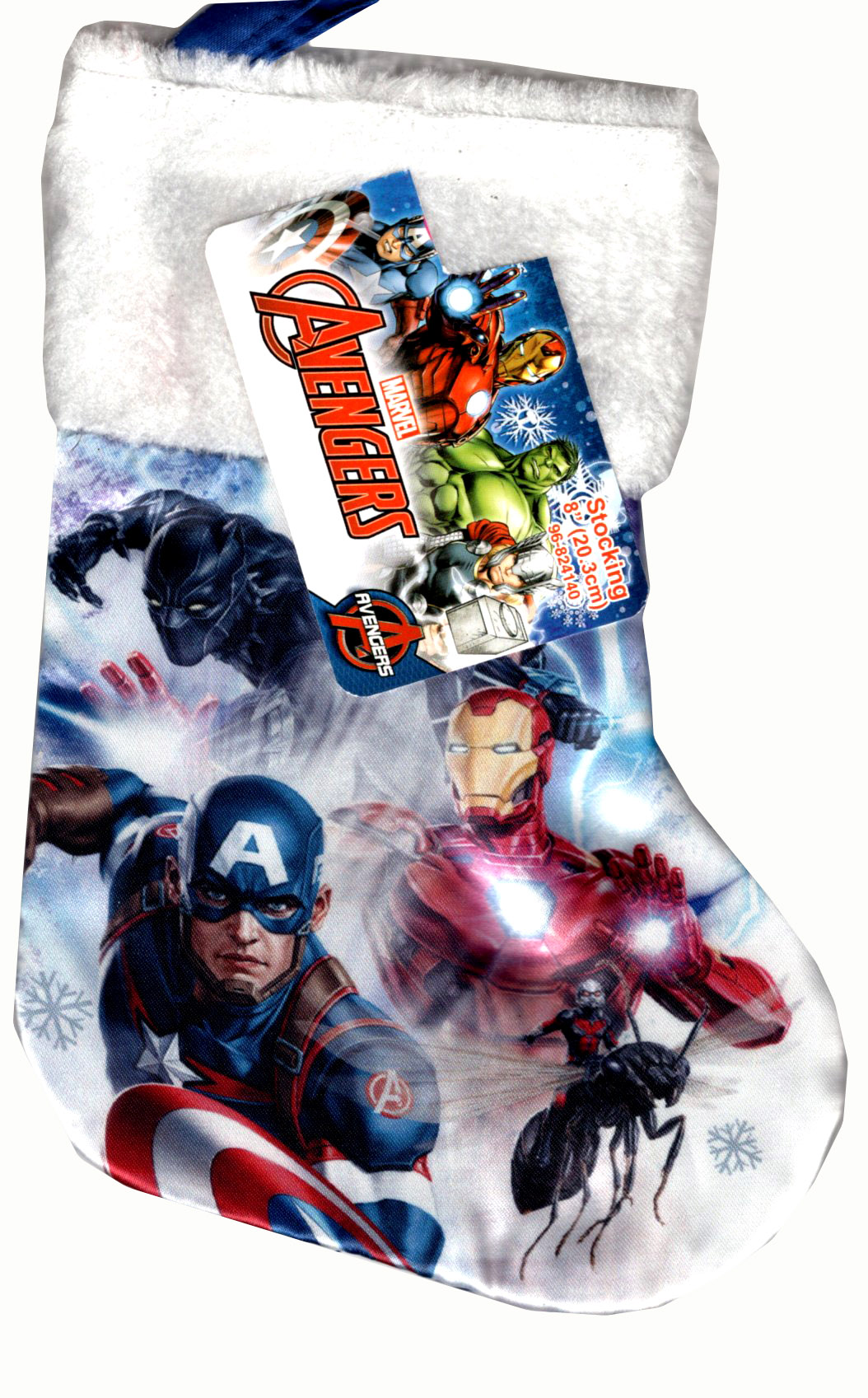 Avengers - (Mini Size) 8" Printed Satin Christmas Stocking Plush Cuff