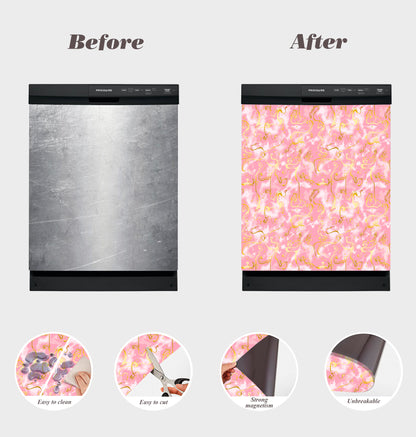 Dishwasher Magnet Cover - Reusable Magnetic Tiles Decal - Pack of 4 Tiles - V01