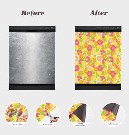 Dishwasher Magnet Cover - Reusable Magnetic Tiles Decal - Pack of 4 Tiles - V042