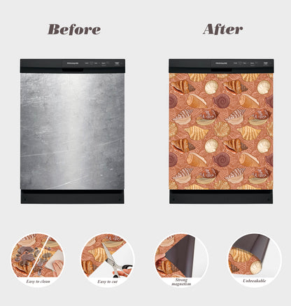 Dishwasher Magnet Cover - Reusable Magnetic Tiles Decal - Pack of 4 Tiles - V036