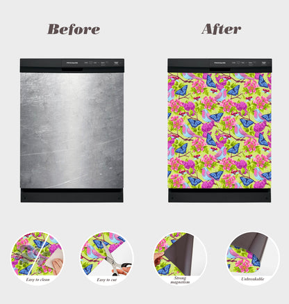 Dishwasher Magnet Cover - Reusable Magnetic Tiles Decal - Pack of 4 Tiles - V041