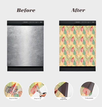 Dishwasher Magnet Cover - Reusable Magnetic Tiles Decal - Pack of 4 Tiles - V04