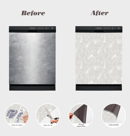 Dishwasher Magnet Cover - Reusable Magnetic Tiles Decal - Pack of 4 Tiles - V047