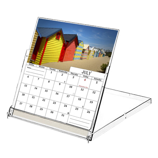 2025-2026 CD-Style Desk Calendar 18 Months Calendar (Beaches)