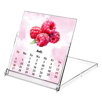 2025-2026 CD-Style Desk Calendar 18 Months Calendar (Fruits & Berrier)