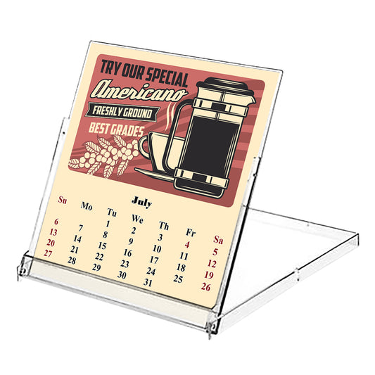 2025-2026 CD-Style Desk Calendar 18 Months Calendar (Coffee)